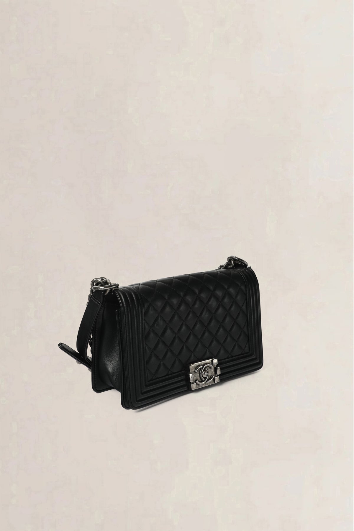 Chanel Black Boy Old Medium Shoulder Bag