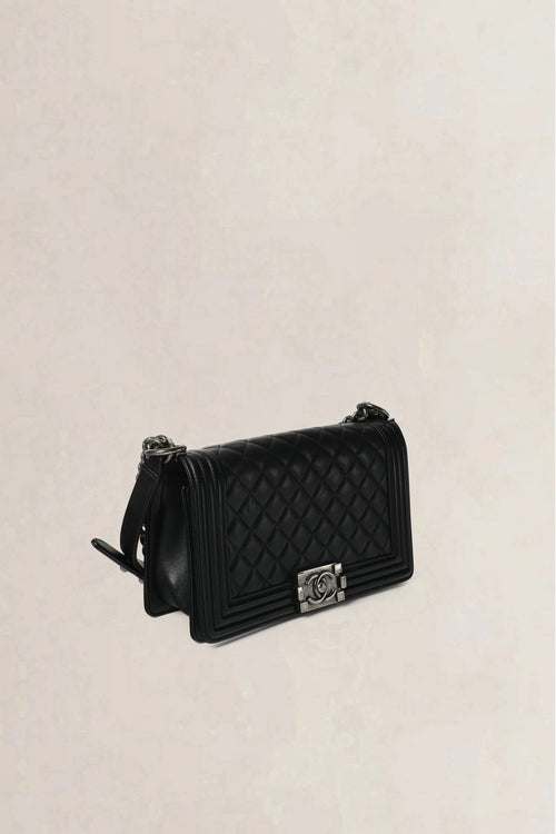 Chanel Black Boy Old Medium Shoulder Bag