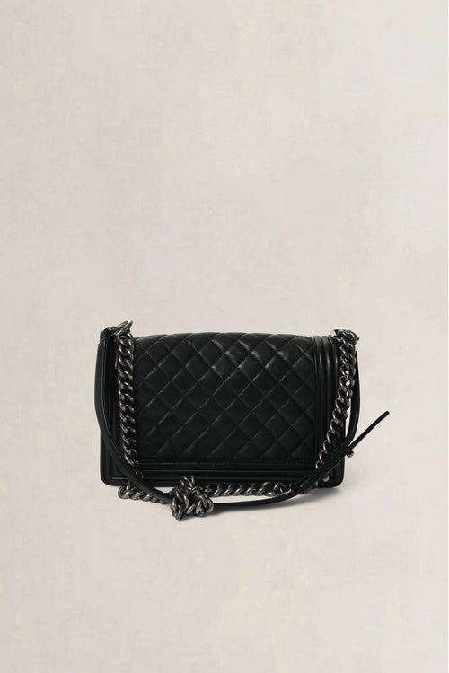 Chanel Black Boy Old Medium Shoulder Bag