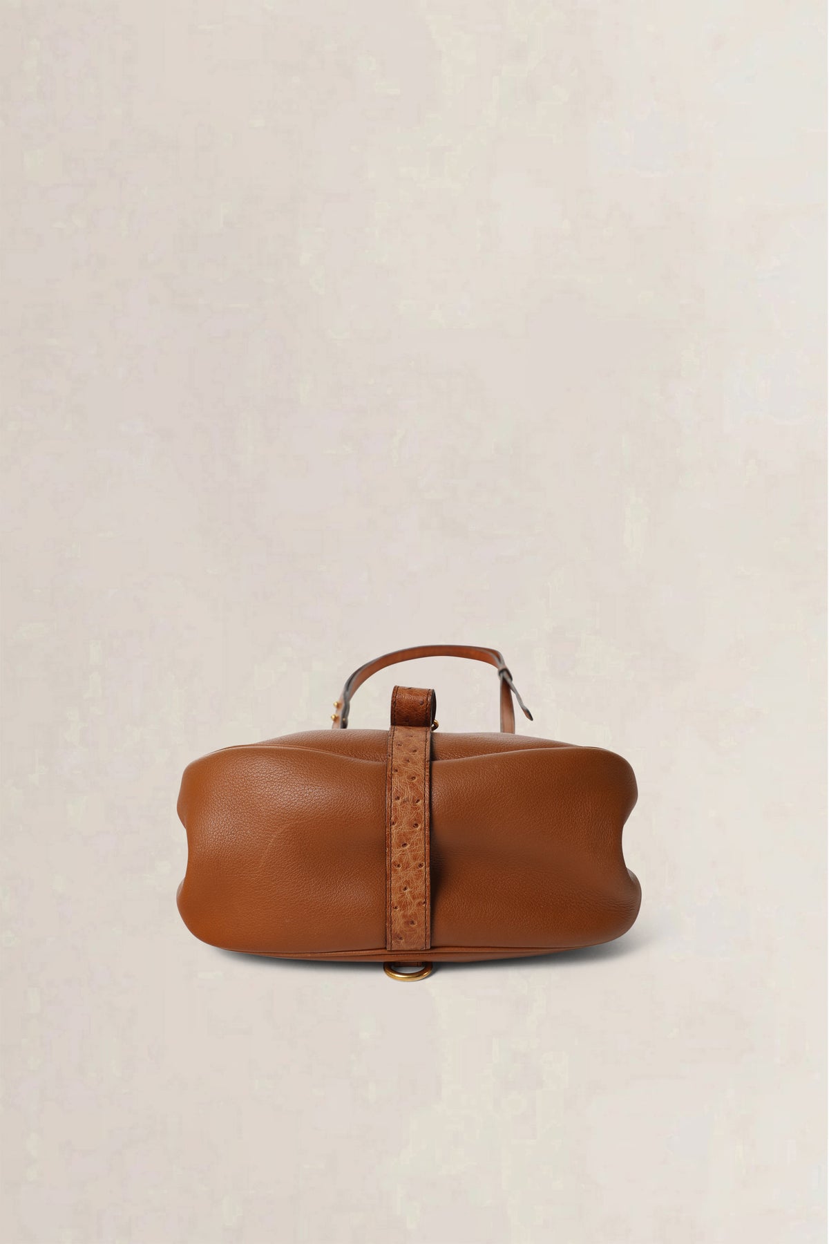 Delvaux Cognac Cerceau Ostrich PM Crossbody Bag