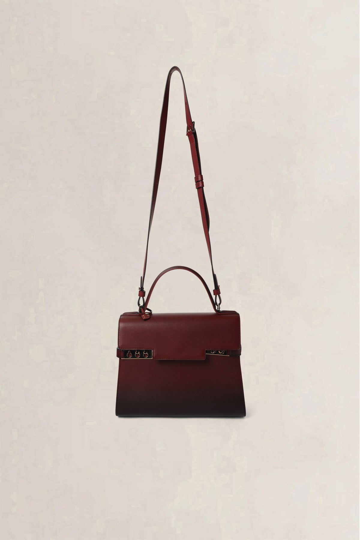 Delvaux Burgundy Tempête Dream Phantom MM Shoulder Bag