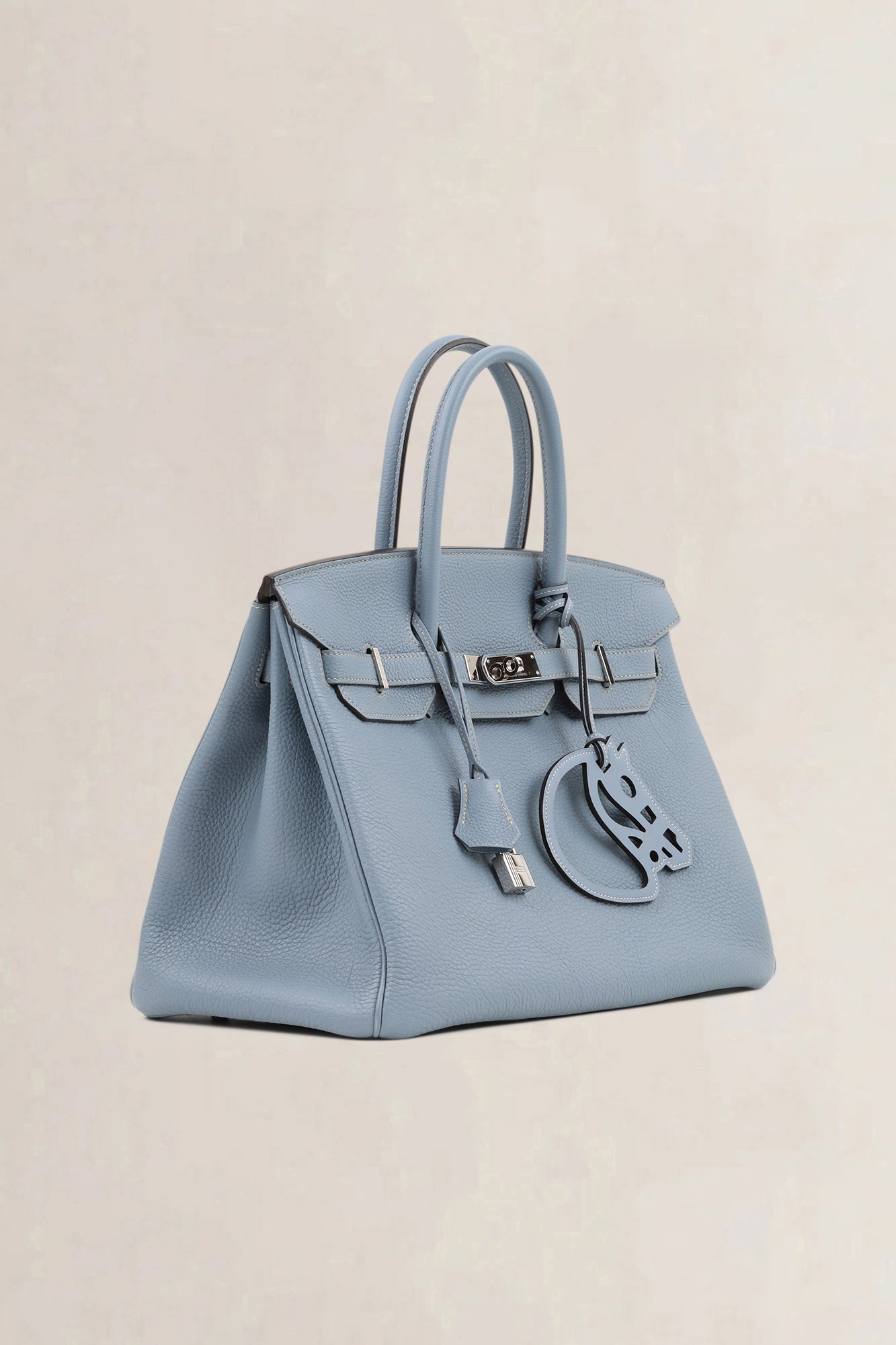 Hermès Birkin 35 Blue Lin Togo PHW Top Handle Bag