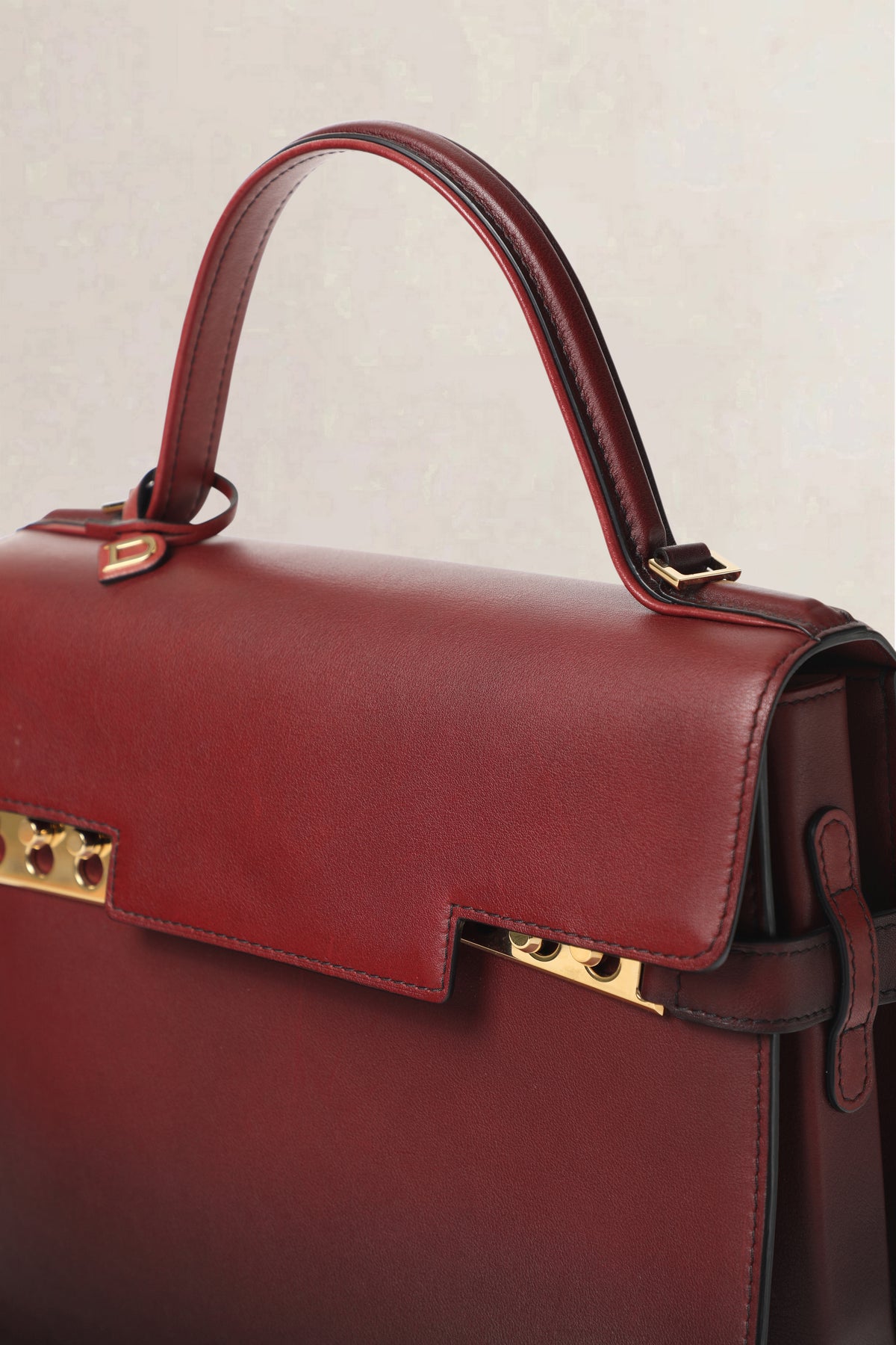 Delvaux Burgundy Tempête Dream Phantom MM Shoulder Bag