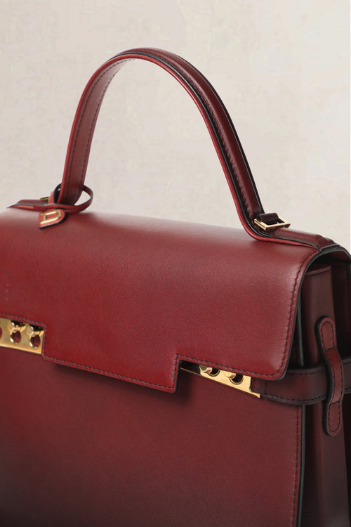 Delvaux Burgundy Tempête Dream Phantom MM Shoulder Bag