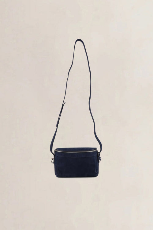 Delvaux Blue Nubuck Tramway Crossbody Bag