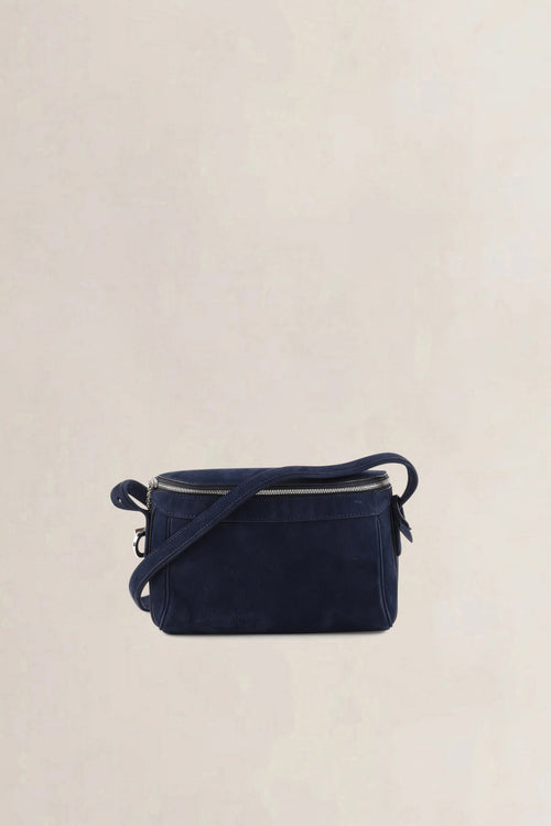 Delvaux Blue Nubuck Tramway Crossbody Bag