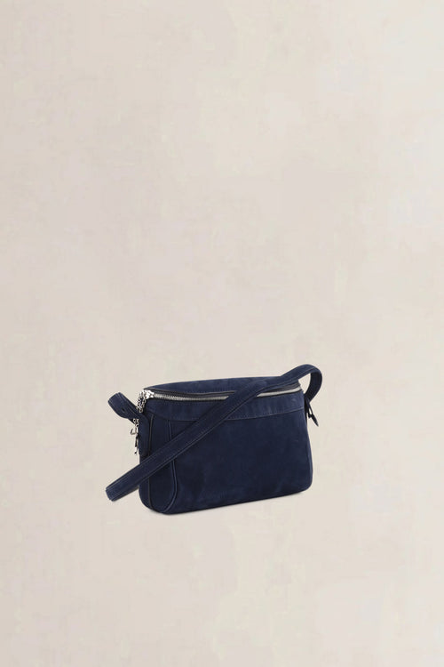 Delvaux Blue Nubuck Tramway Crossbody Bag