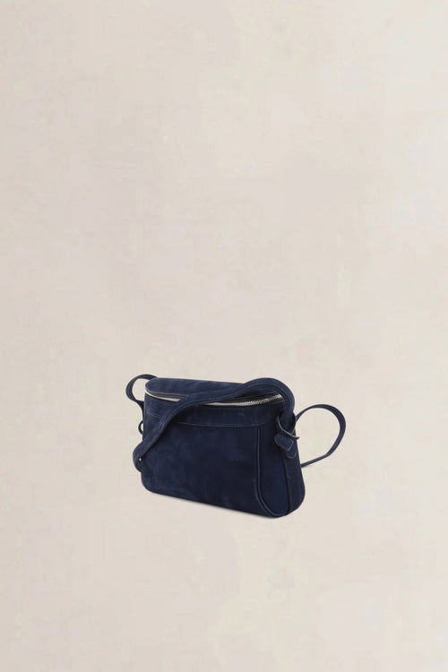 Delvaux Blue Nubuck Tramway Crossbody Bag