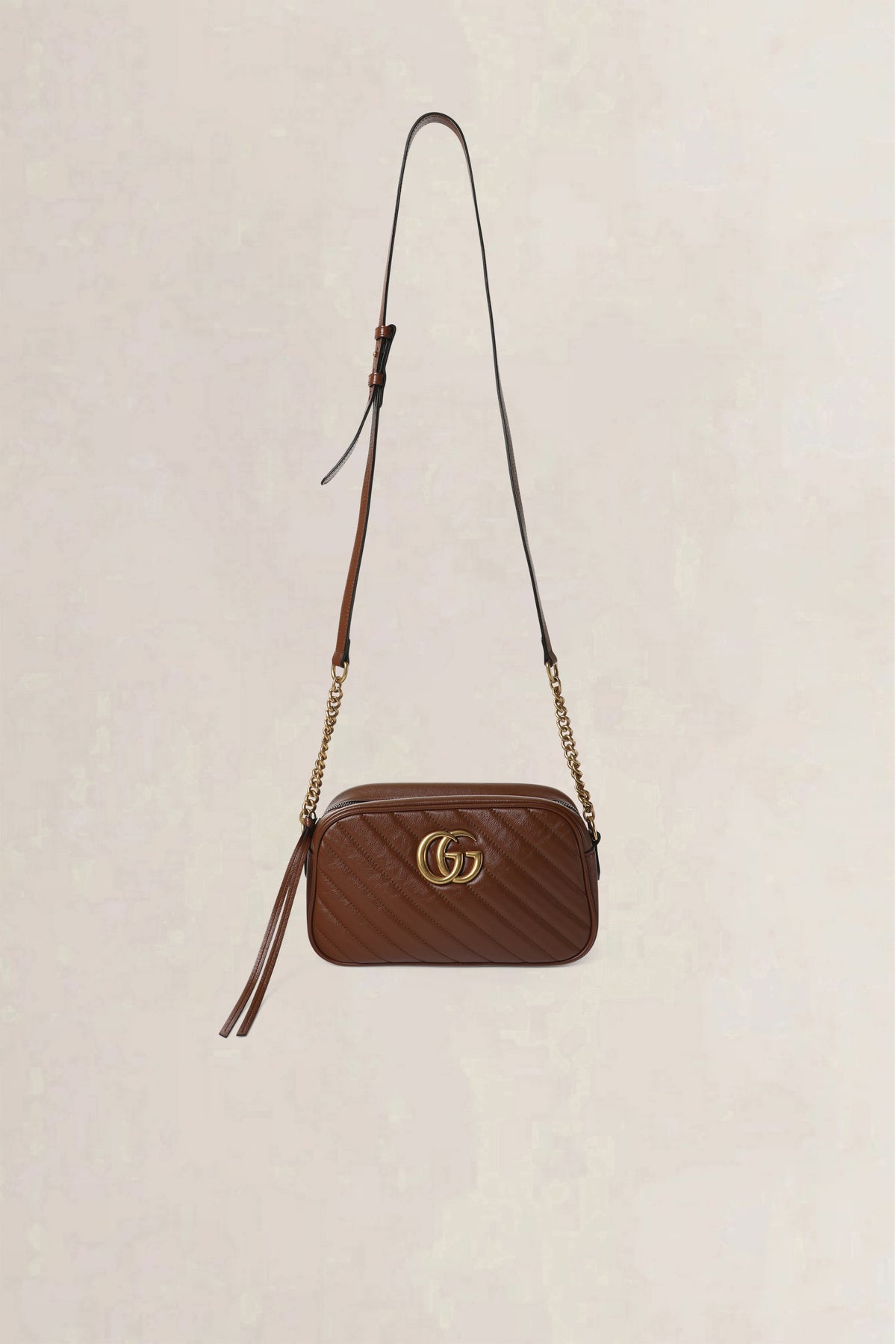 Gucci Brown GG Marmont Matelassé Crossbody Bag
