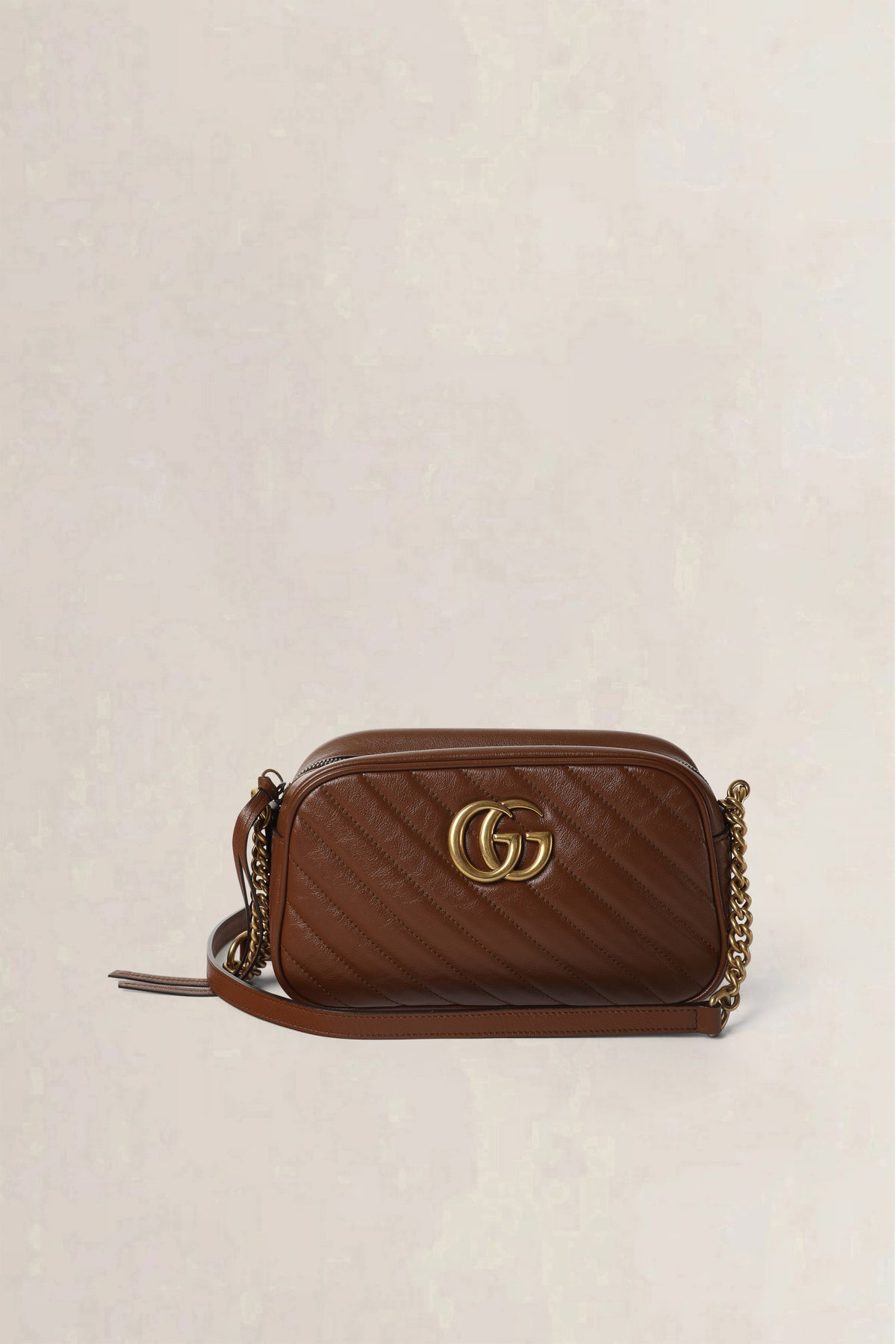 Gucci Brown GG Marmont Matelassé Crossbody Bag