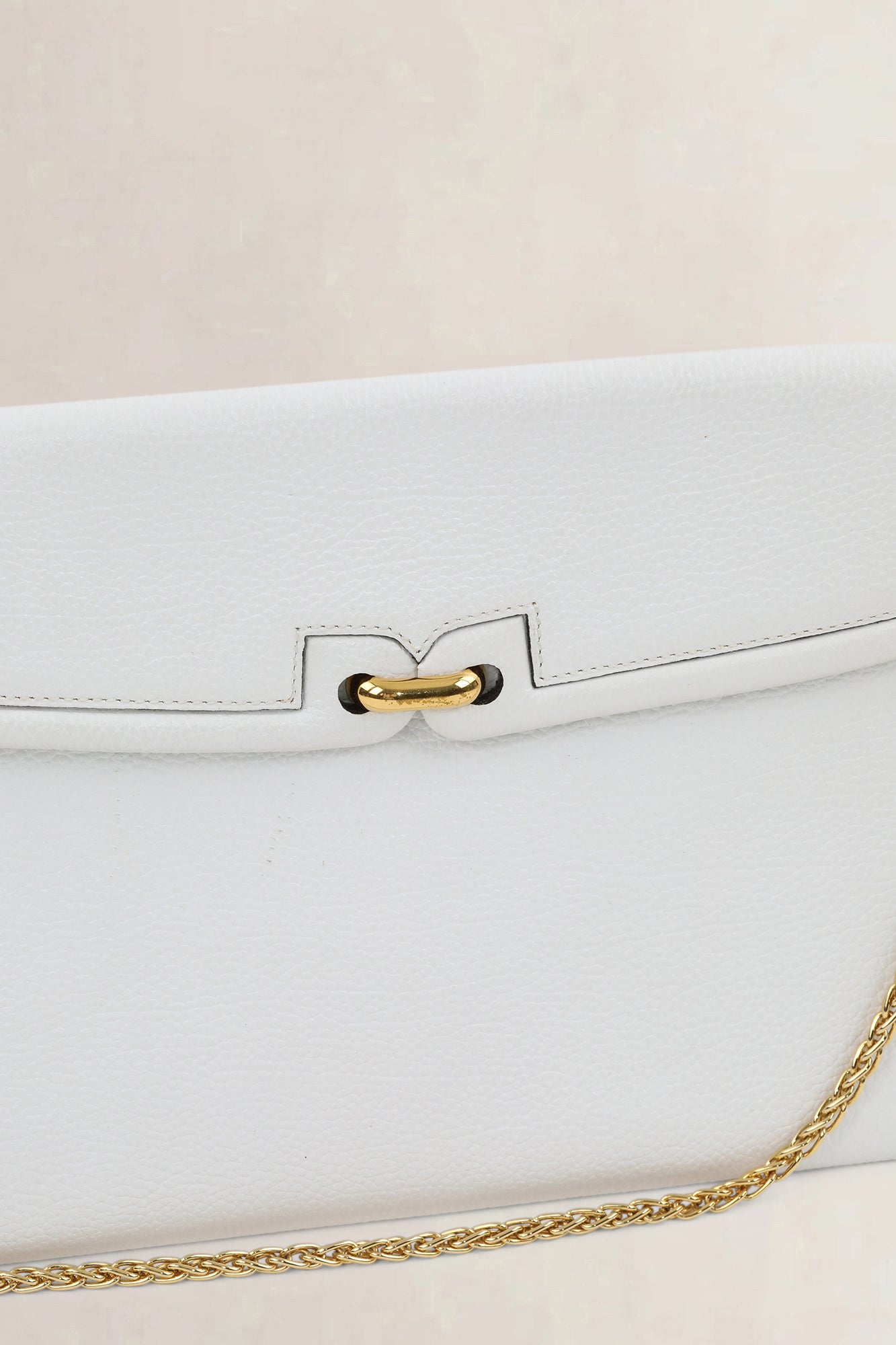 Delvaux White Leather Clutch/Shoulder Bag