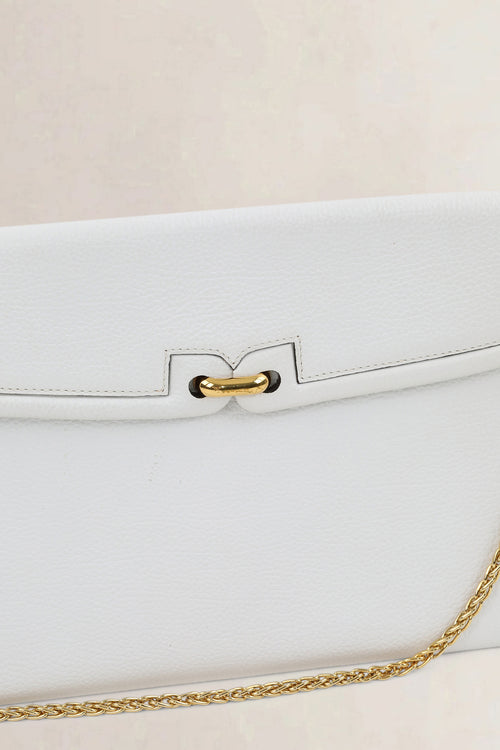 Delvaux White Leather Clutch/Shoulder Bag