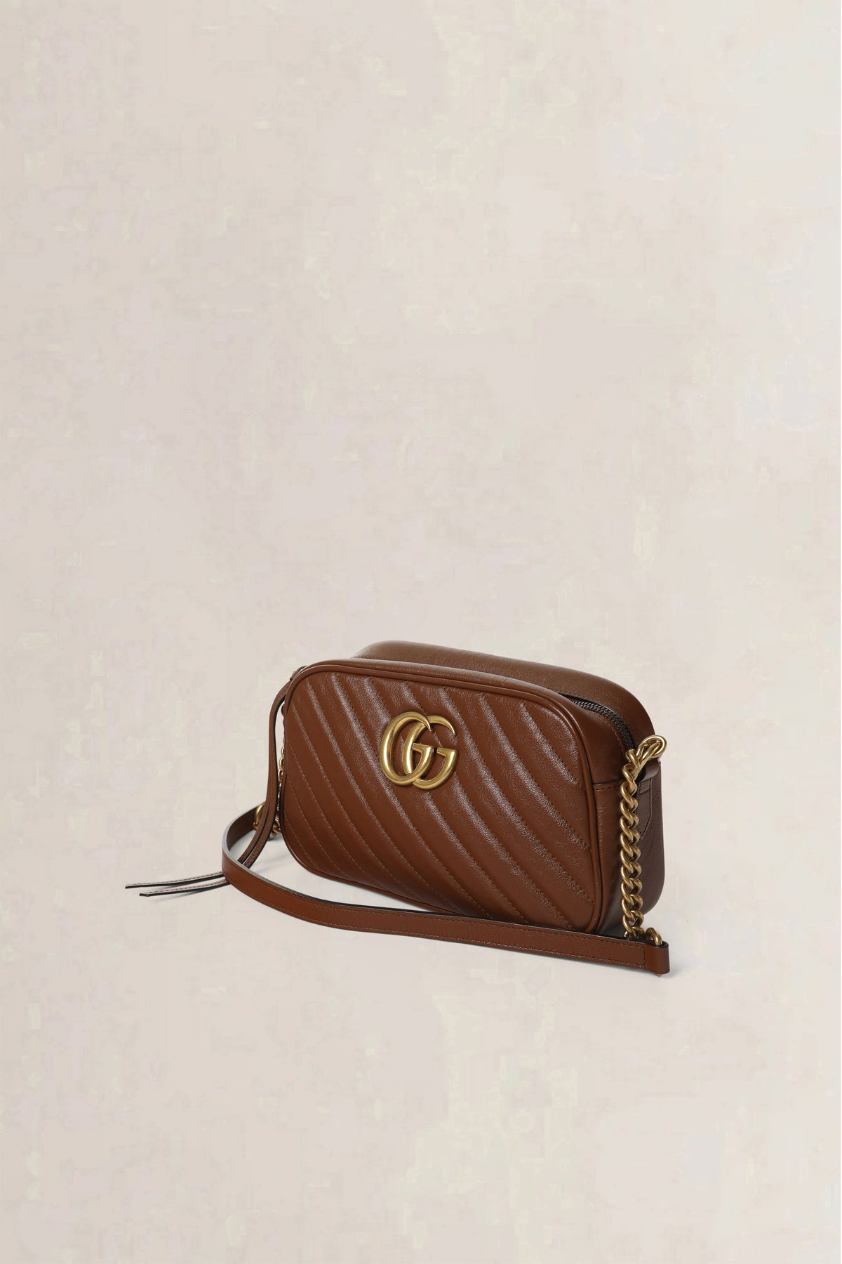 Gucci Brown GG Marmont Matelassé Crossbody Bag