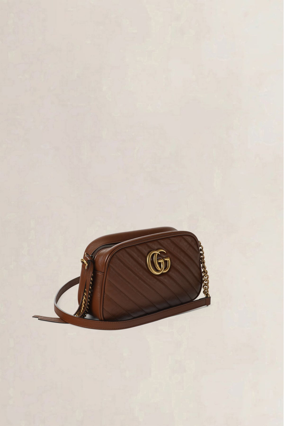 Gucci Brown GG Marmont Matelassé Crossbody Bag