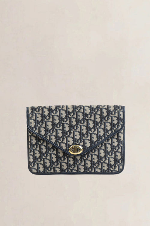 Christian Dior Blue Monogram Enveloppe Clutch