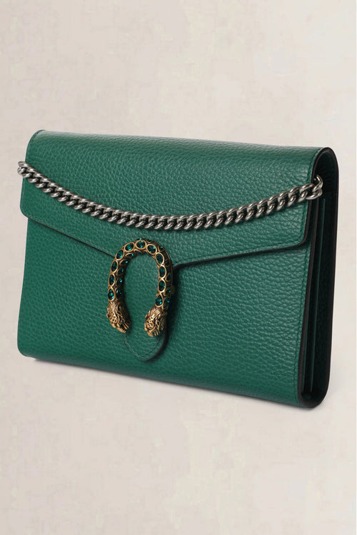 Gucci Green Dionysus Wallet on Chain Crossbody Bag