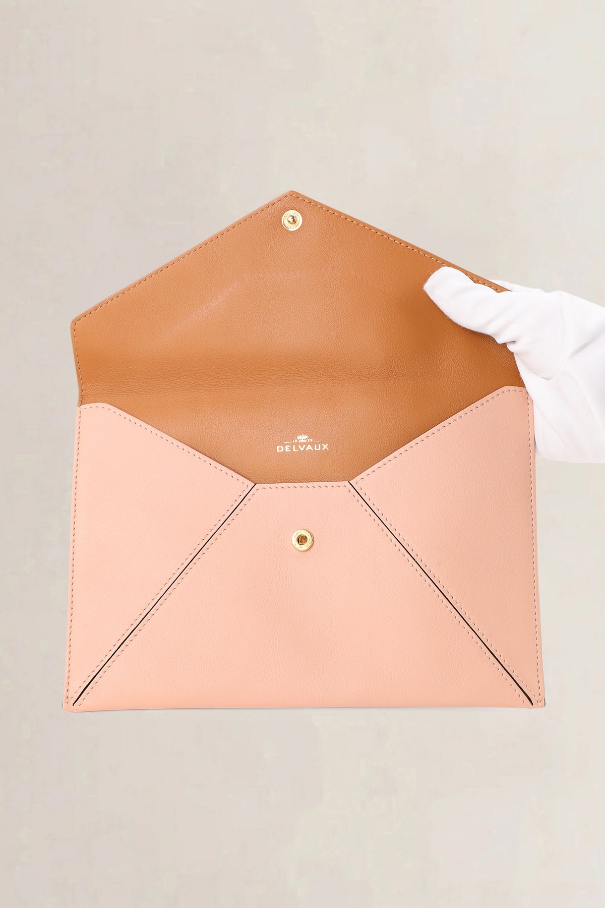 Delvaux Nude Box Calf Polo Brin de Folle Clutch