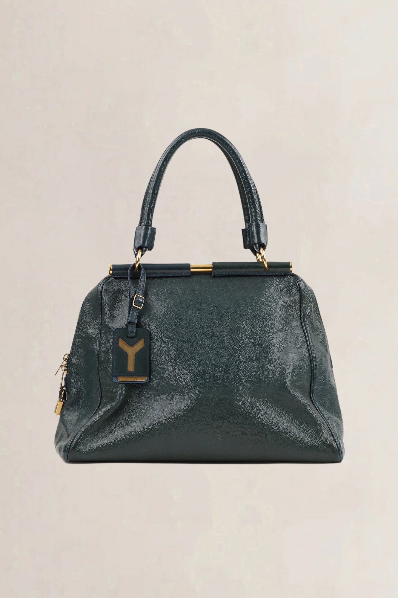 YSL Green Patent Leather Majorelle Shoulder Bag