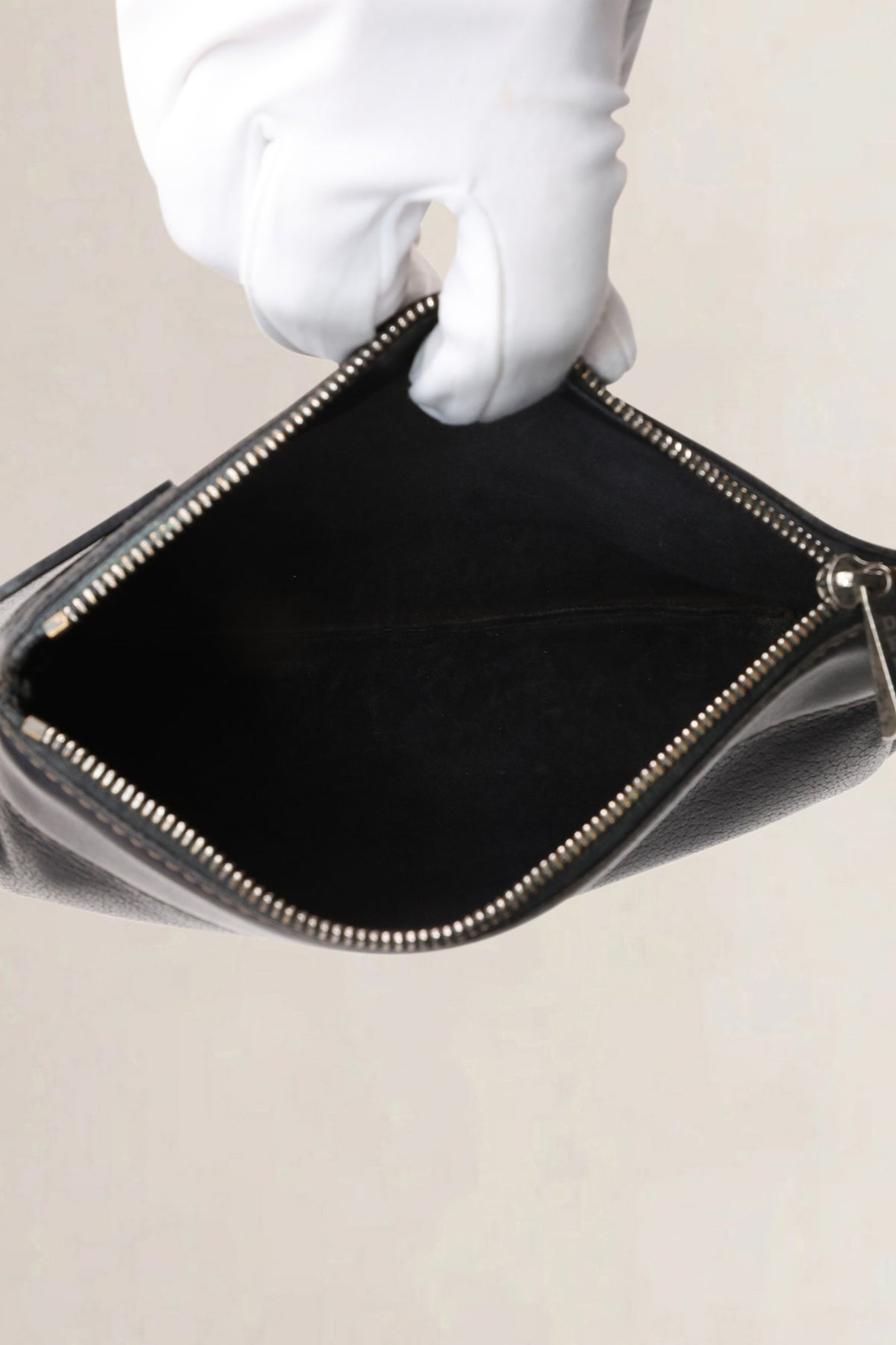 Delvaux Anthracite Deux Jumping Calf Pouch — vintage