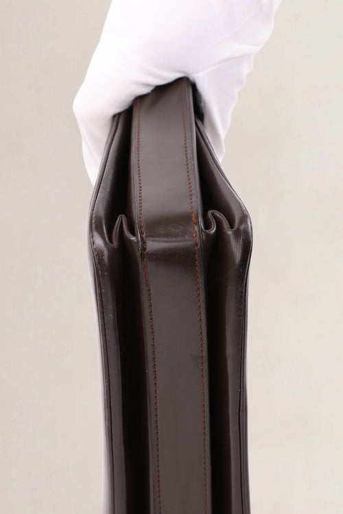 Delvaux Vintage Dark Brown Top Handle Bag