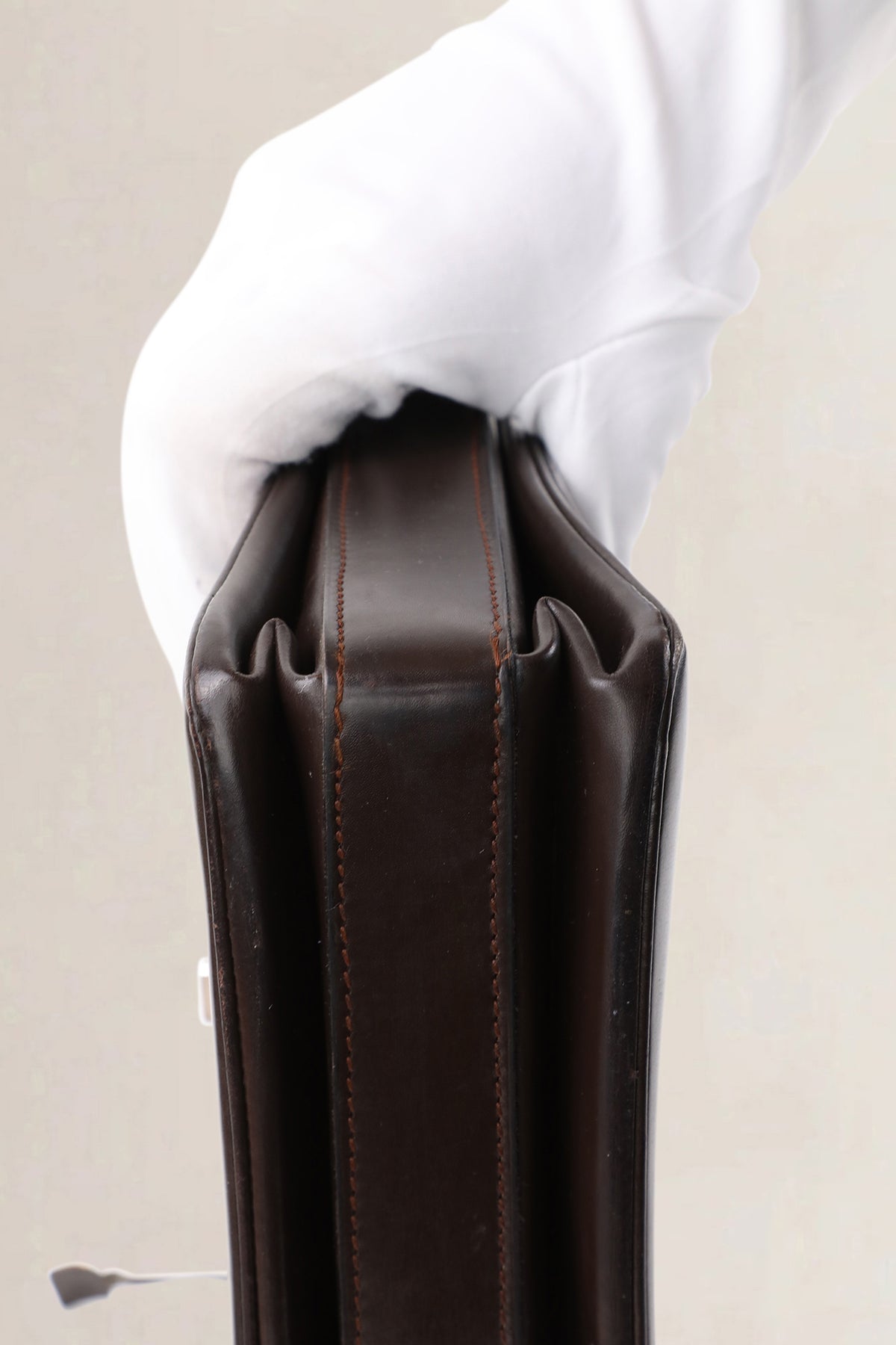 Delvaux Vintage Dark Brown Top Handle Bag