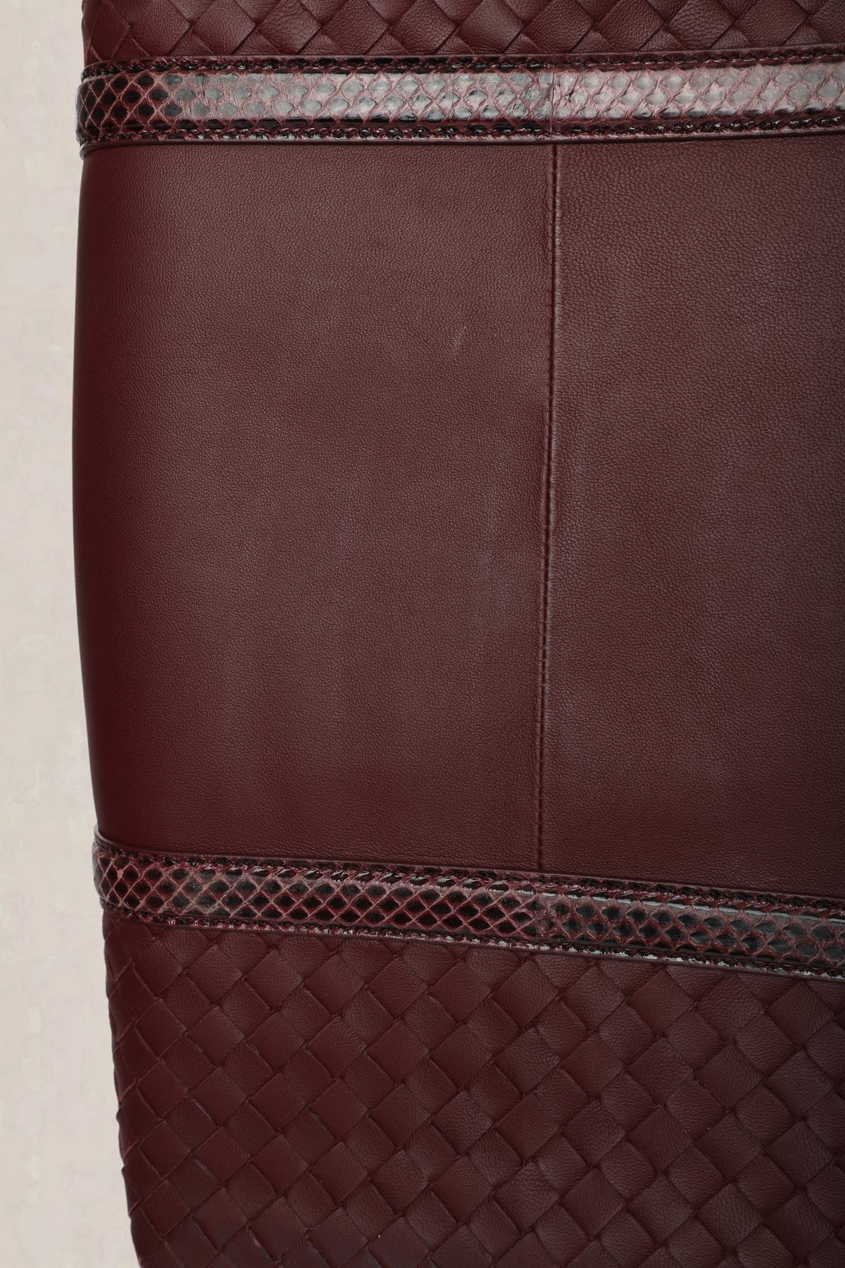 Bottega Veneta Burgundy Roma Large Top Handle Bag