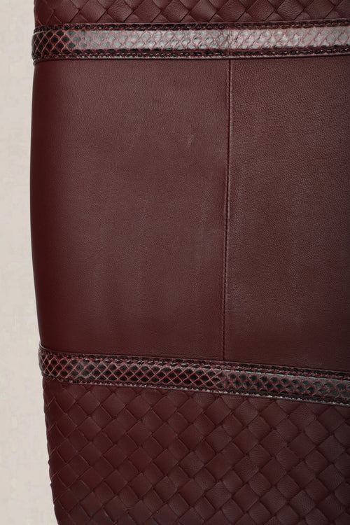 Bottega Veneta Burgundy Roma Large Top Handle Bag