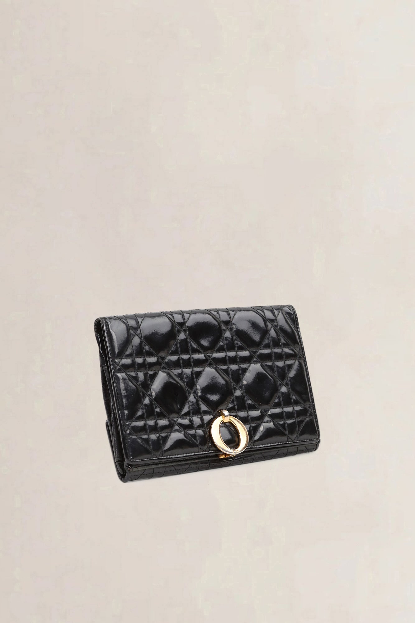 Christian Dior Black Patent Leather Wallet