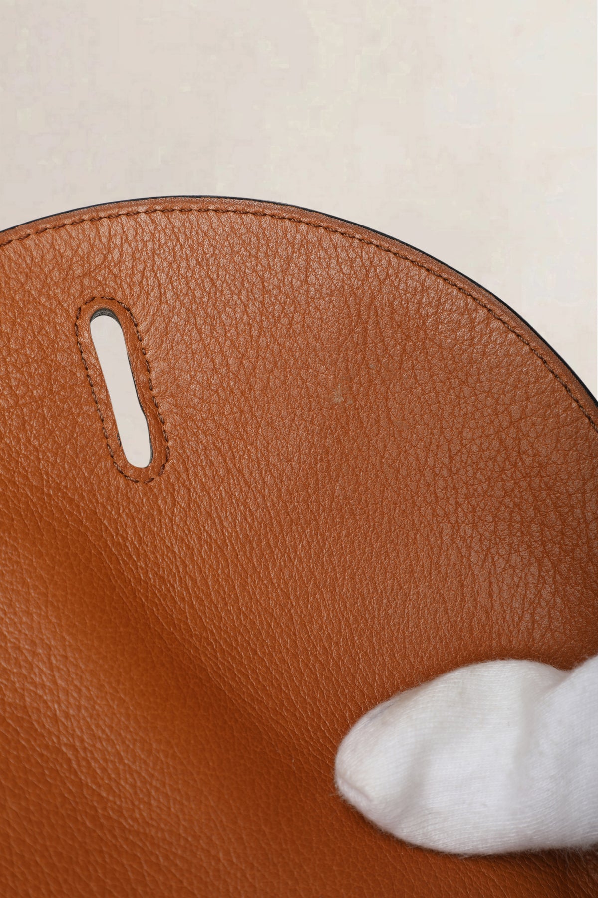 Delvaux Cognac Cerceau Ostrich PM Crossbody Bag