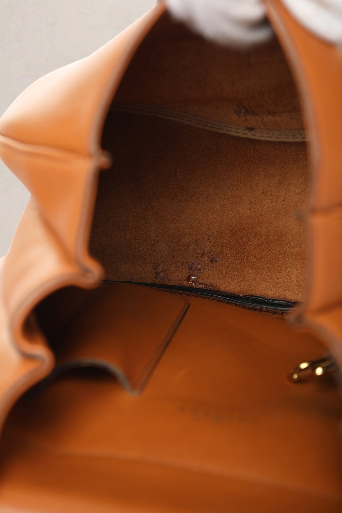 Delvaux Cognac Cerceau Ostrich PM Crossbody Bag