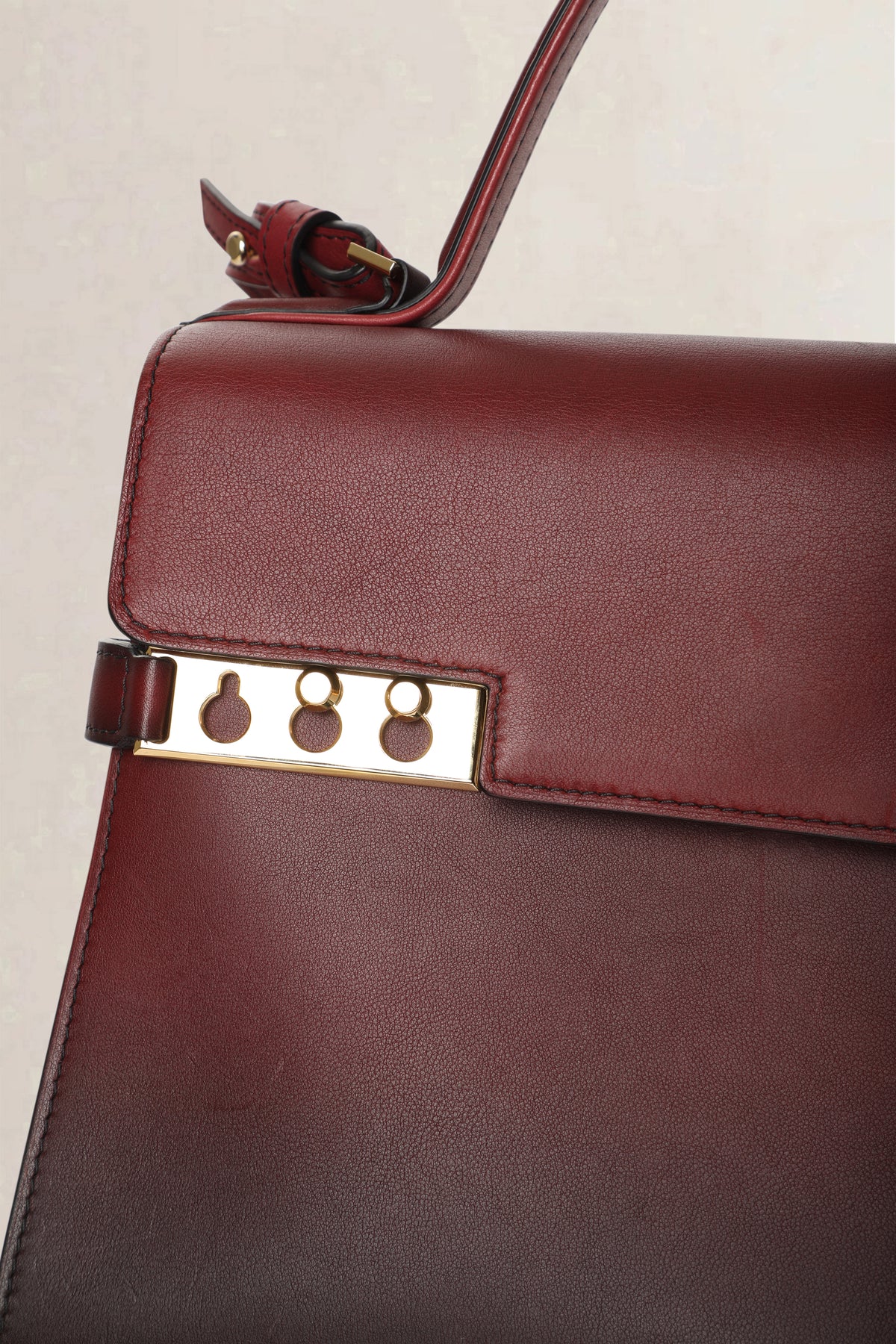 Delvaux Burgundy Tempête Dream Phantom MM Shoulder Bag
