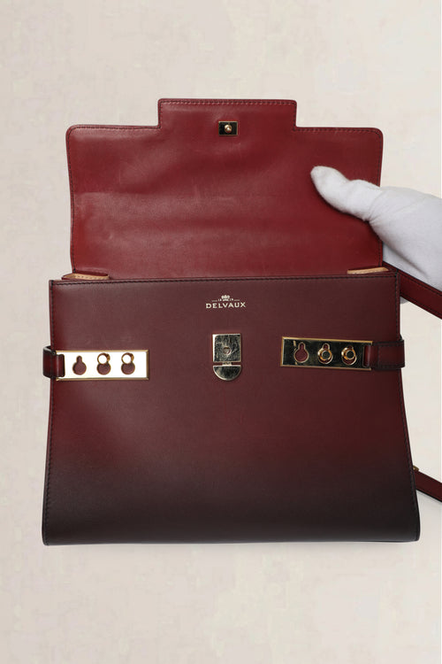 Delvaux Burgundy Tempête Dream Phantom MM Shoulder Bag