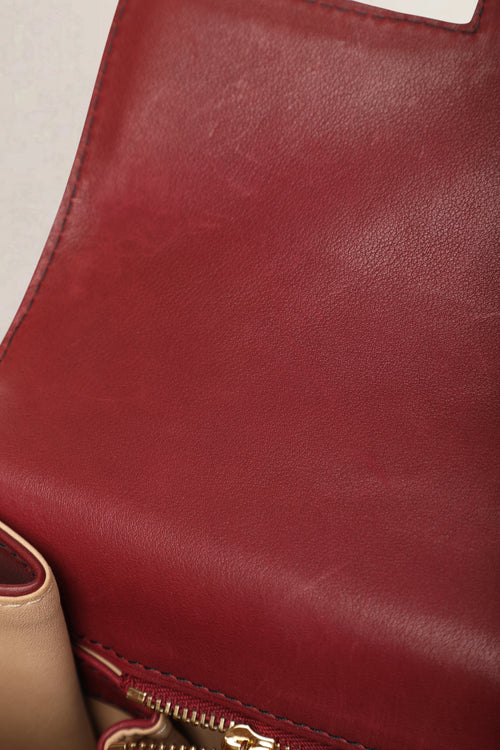 Delvaux Burgundy Tempête Dream Phantom MM Shoulder Bag