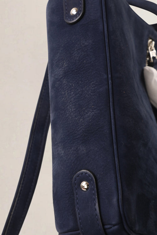 Delvaux Blue Nubuck Tramway Crossbody Bag