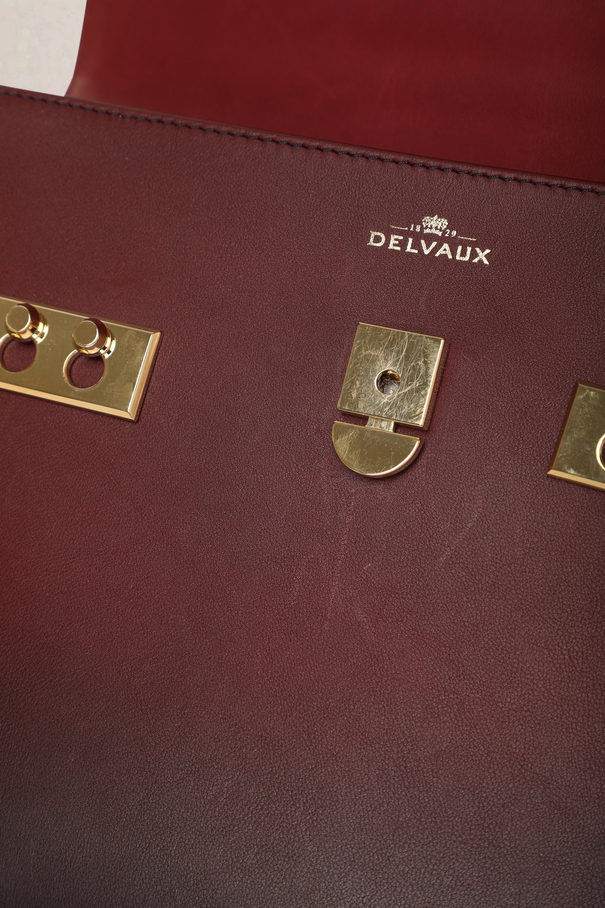 Delvaux Burgundy Tempête Dream Phantom MM Shoulder Bag