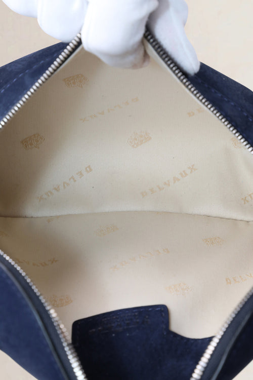Delvaux Blue Nubuck Tramway Crossbody Bag