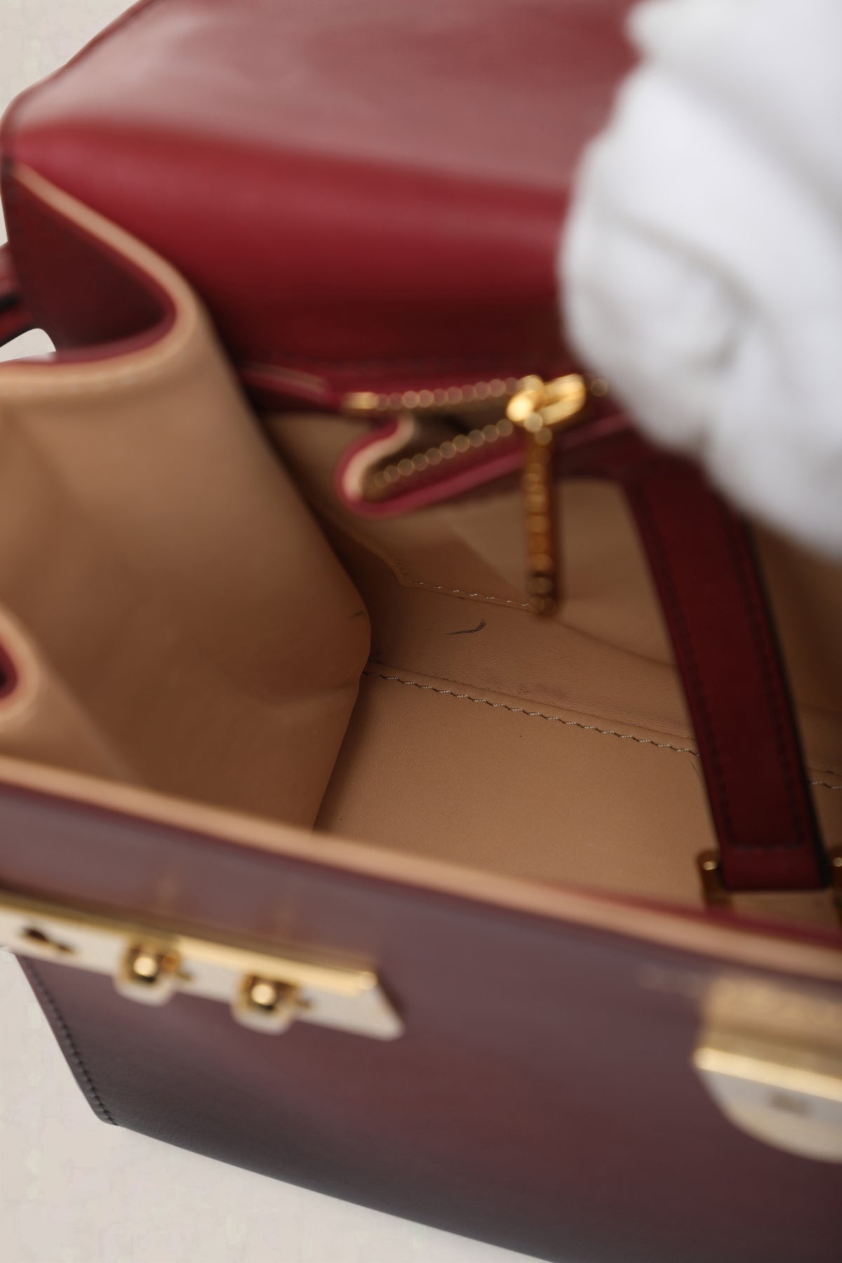 Delvaux Burgundy Tempête Dream Phantom MM Shoulder Bag