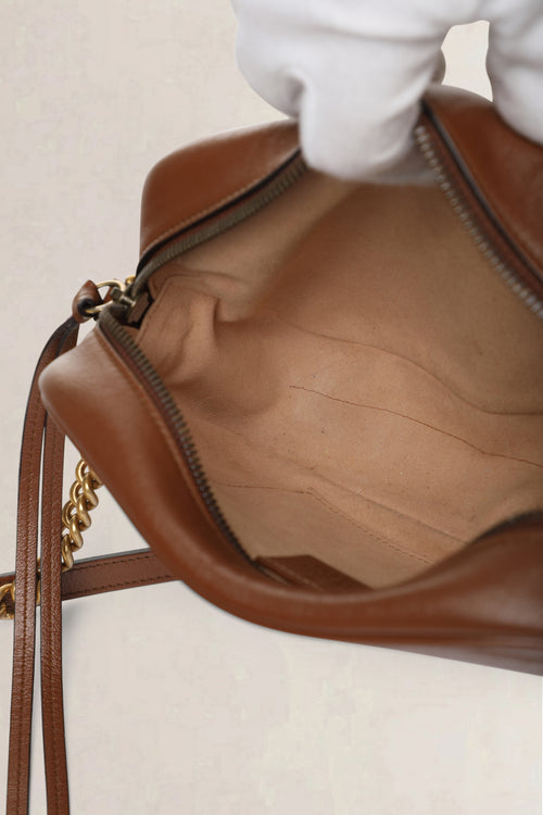 Gucci Brown GG Marmont Matelassé Crossbody Bag