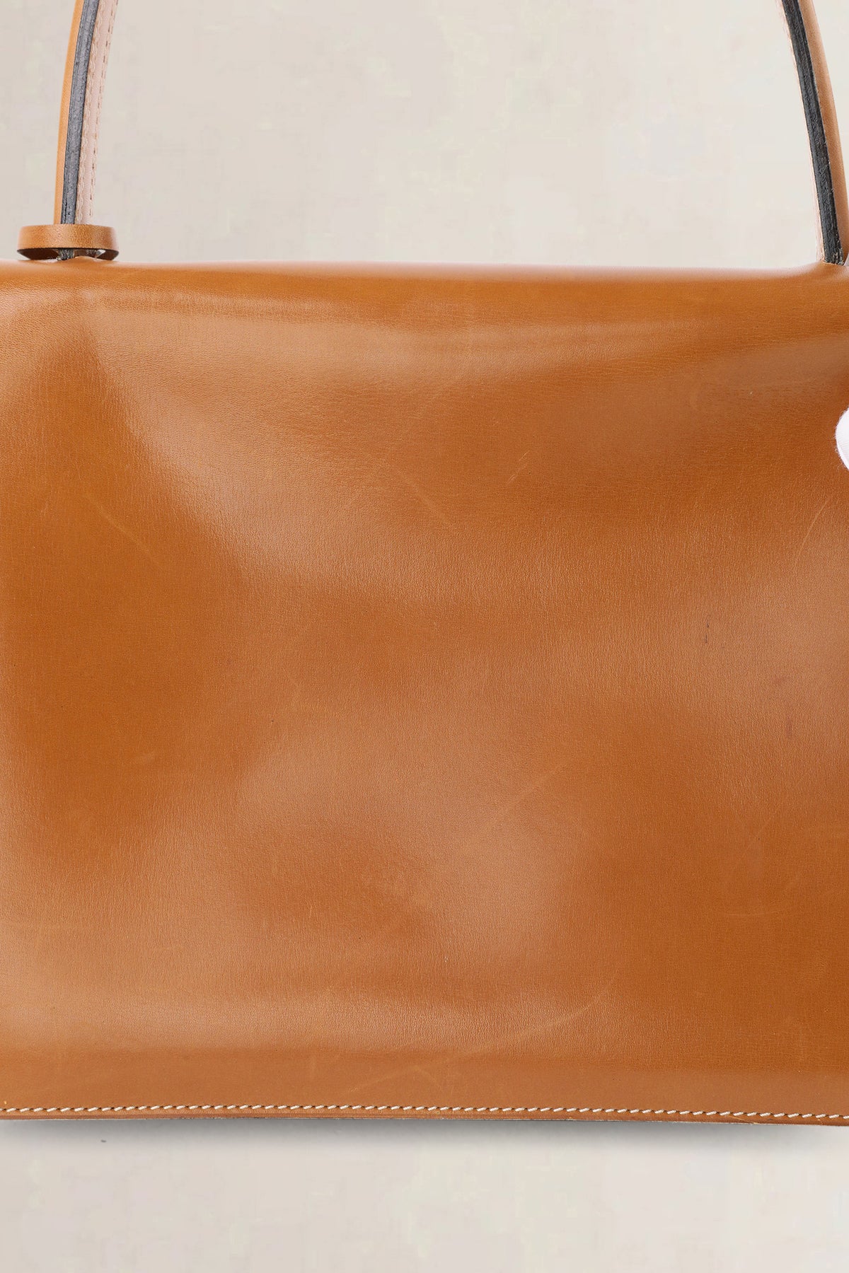 Delvaux Cognac Box Calf Top Handle Bag