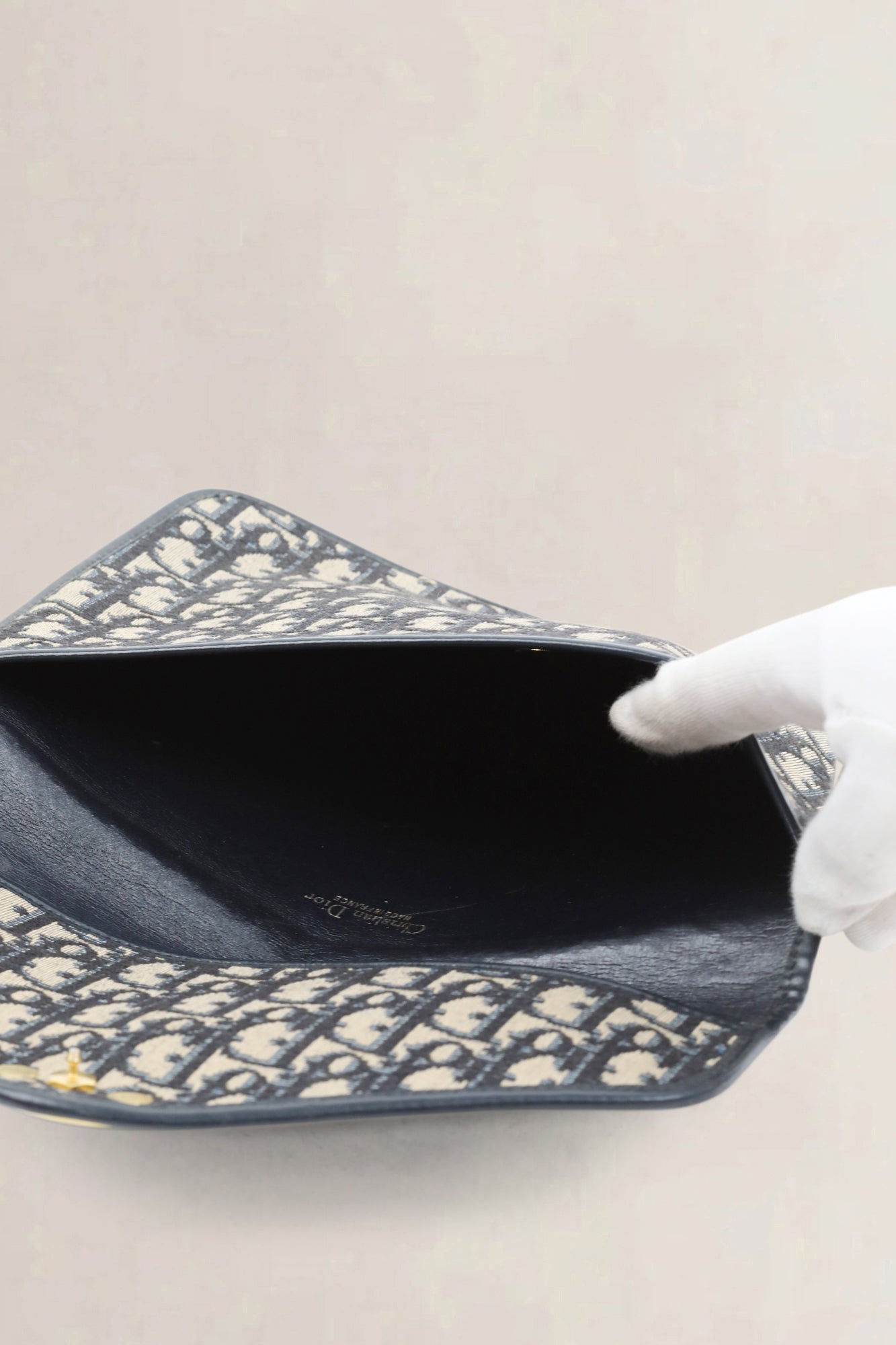 Christian Dior Blue Monogram Enveloppe Clutch