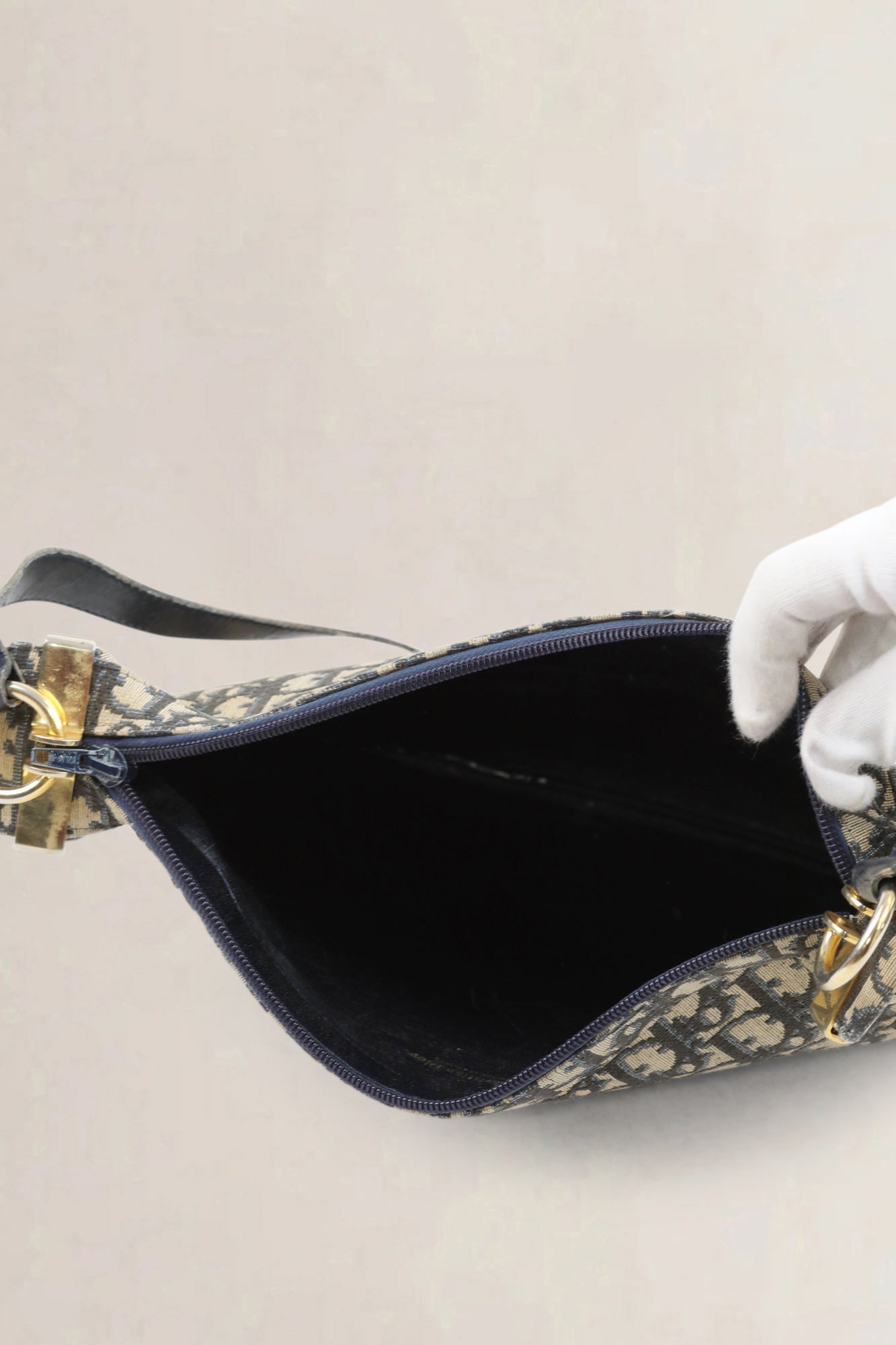 Christian Dior Blue Monogram Shoulder Bag