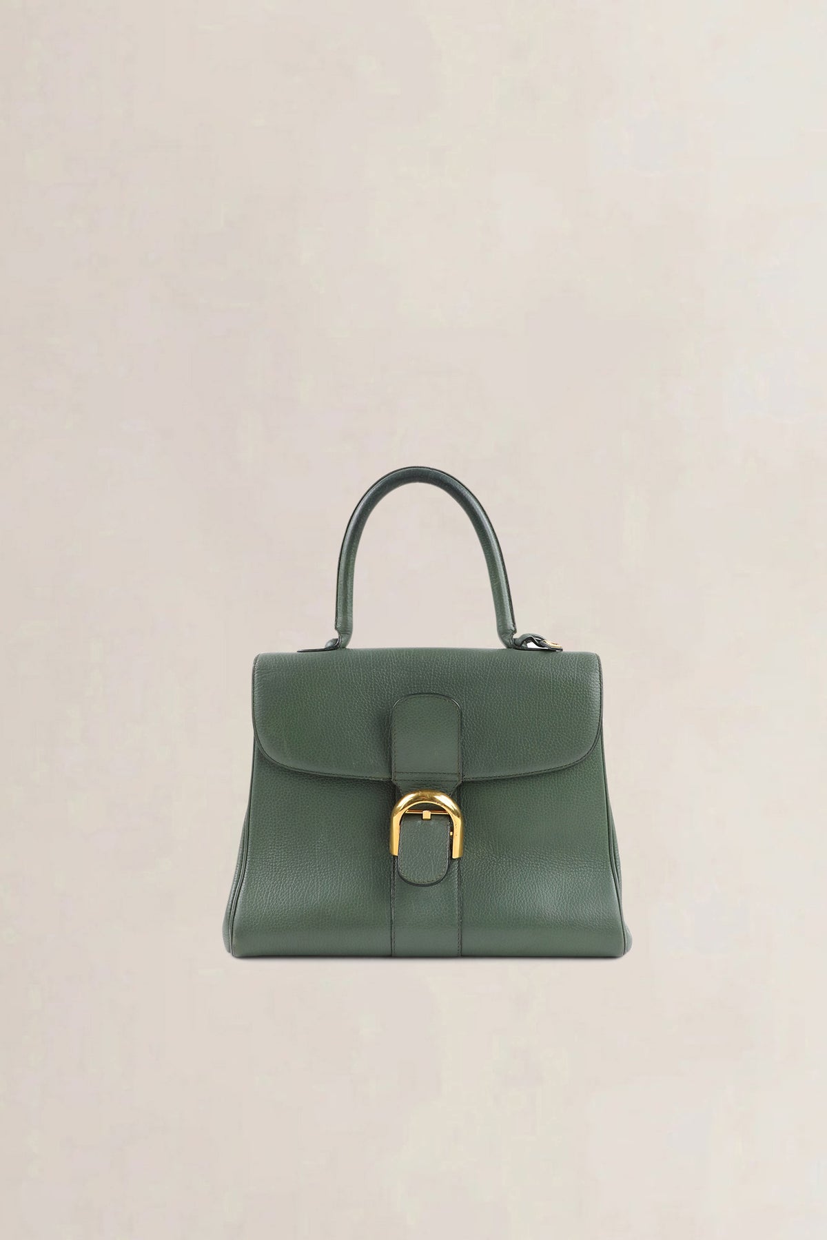 Delvaux Olive Green Jumping Calf Brillant MM Top Handle Bag