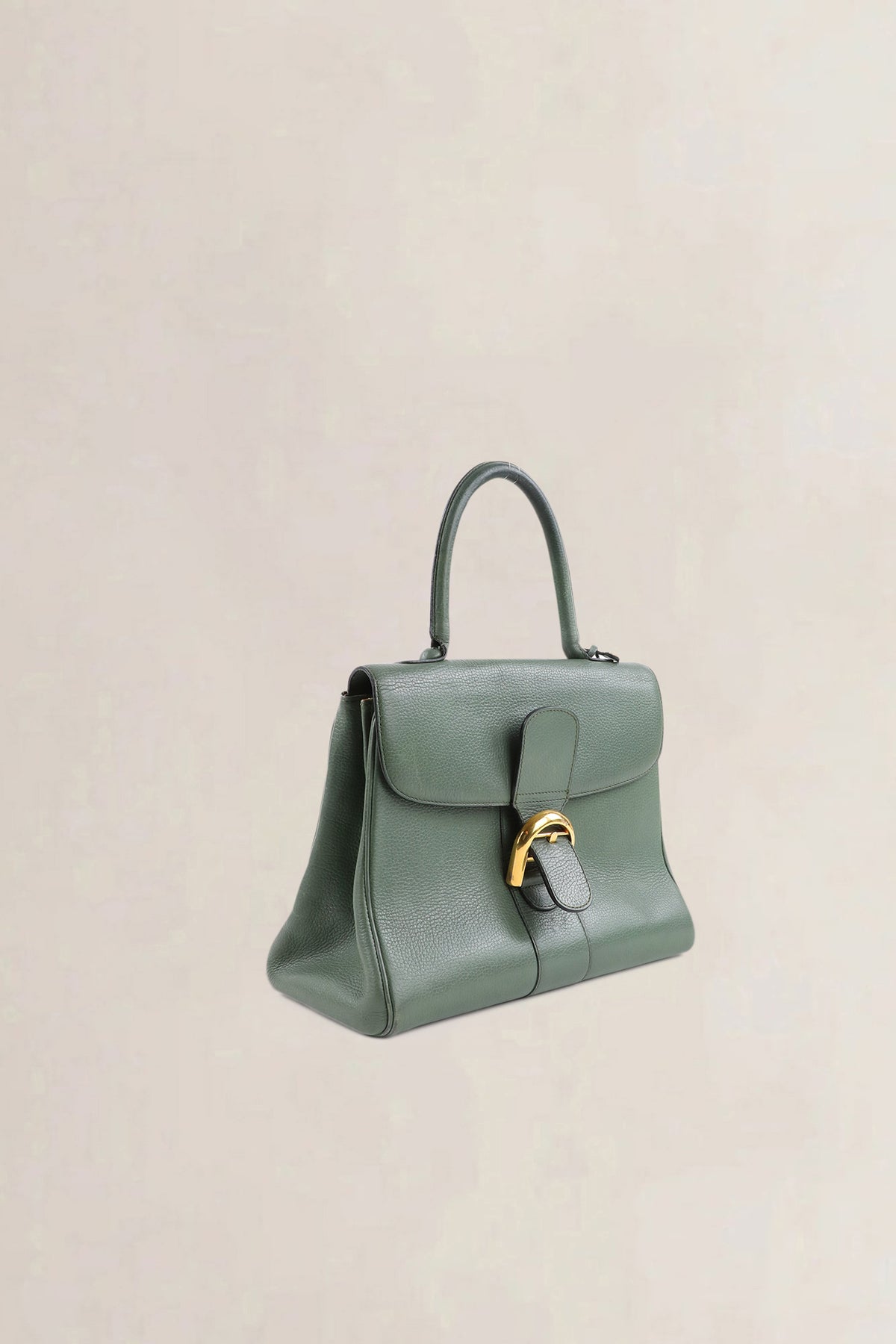 Delvaux Olive Green Jumping Calf Brillant MM Top Handle Bag