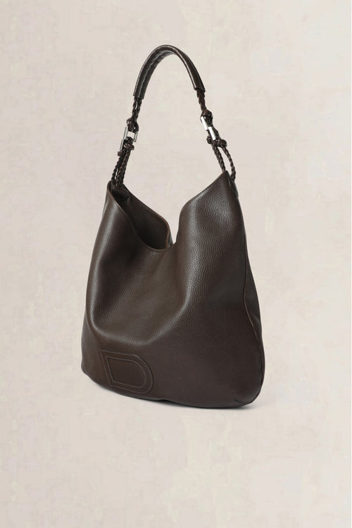 Delvaux Taupe Le Louise Taurillon GM Shoulder Bag