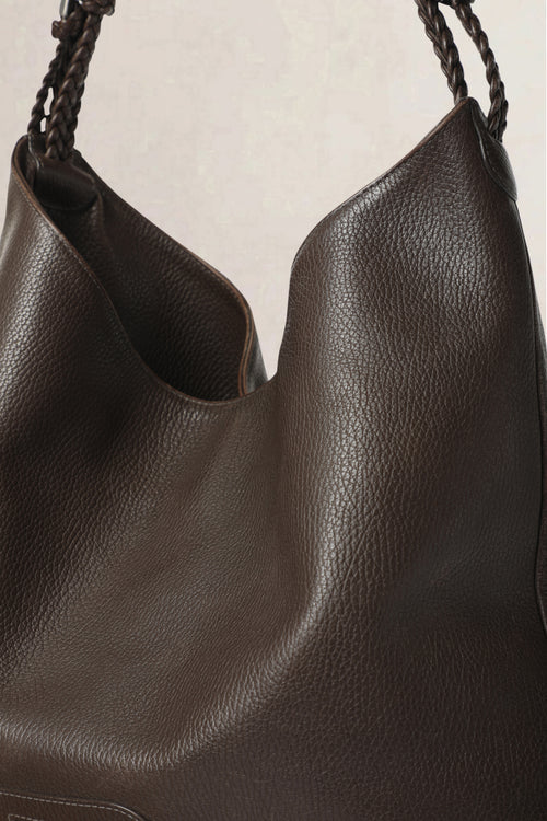 Delvaux Taupe Le Louise Taurillon GM Shoulder Bag