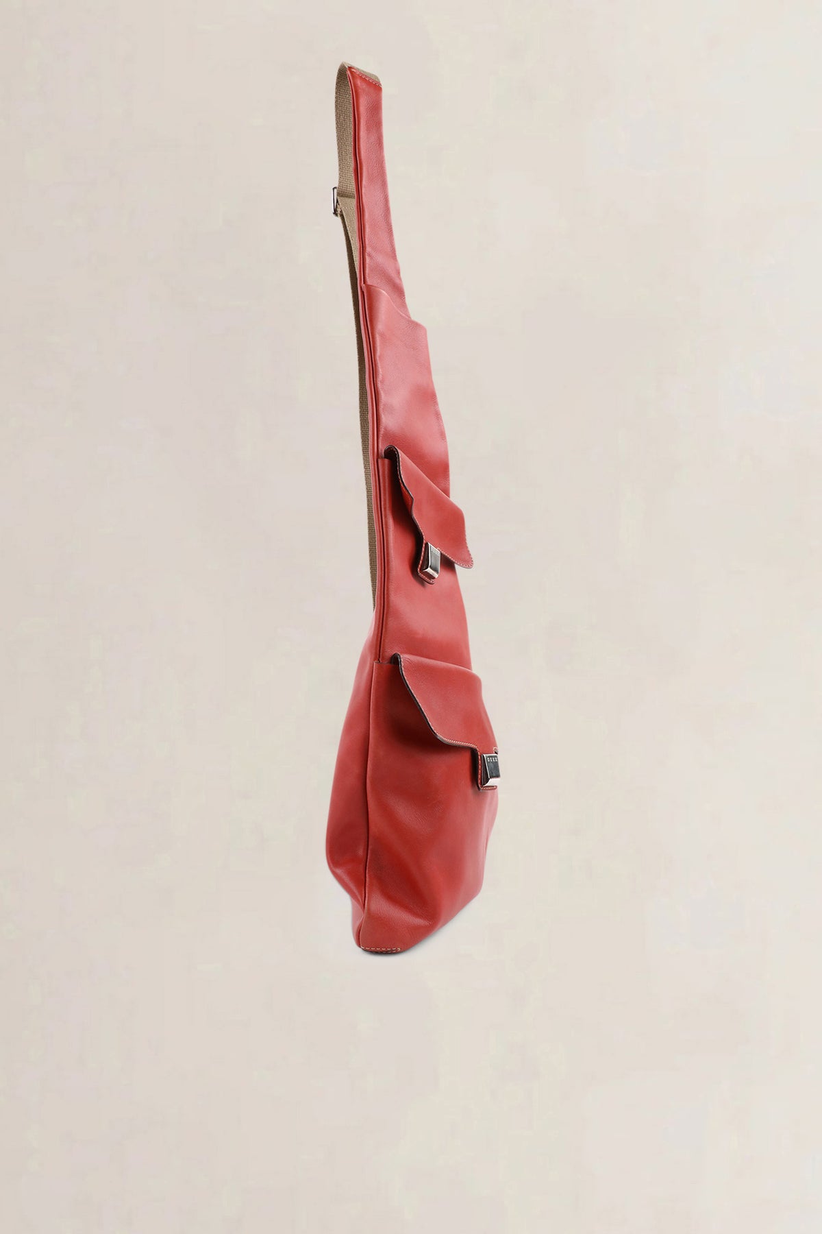 Delvaux Brick Red Deux Le Trente-Quatre Crossbody Bag