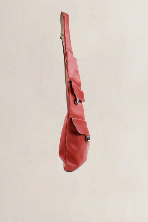 Delvaux Brick Red Deux Le Trente-Quatre Crossbody Bag