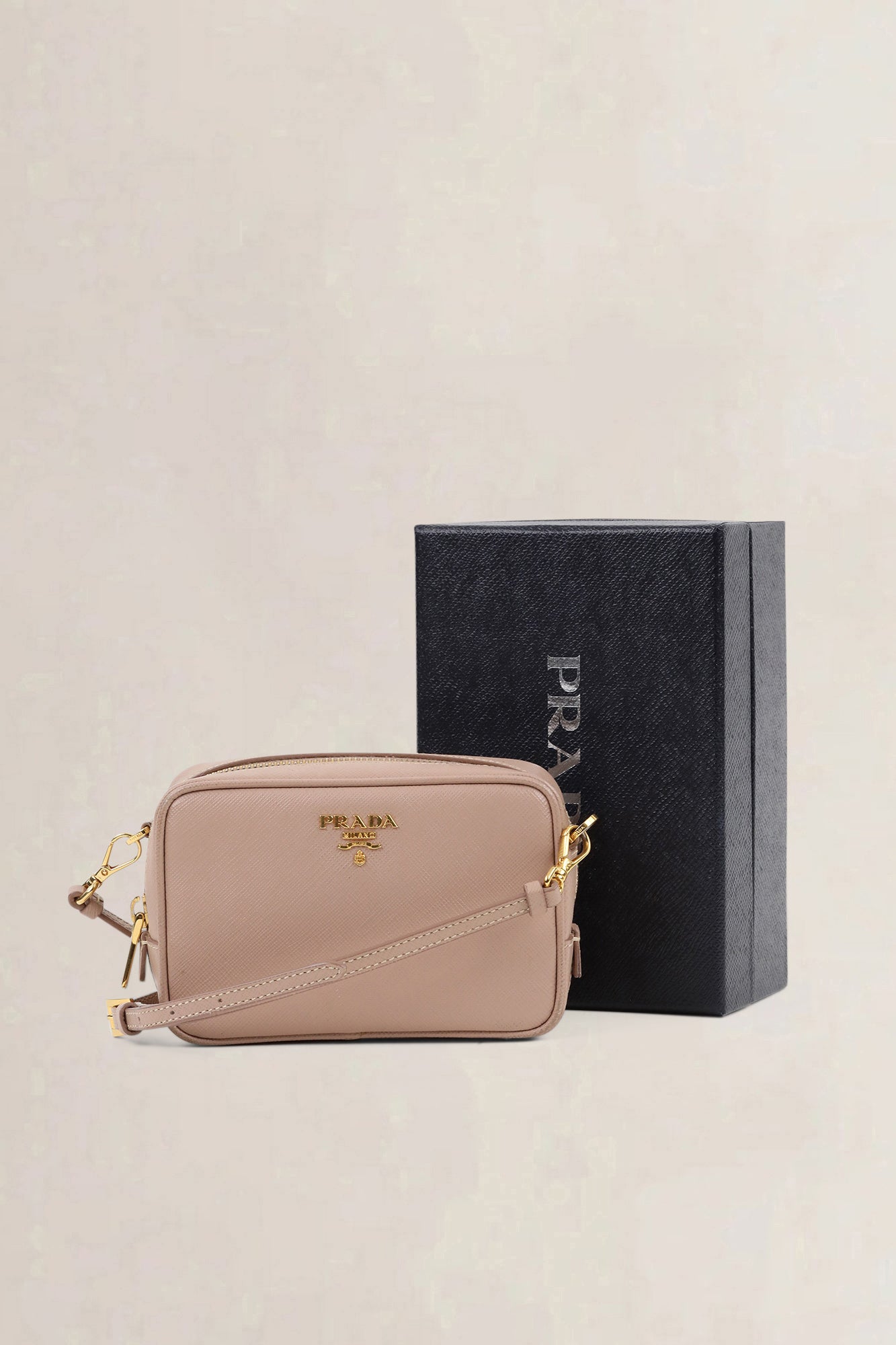 Prada Cammeo Saffiano Leather Camera Crossbody Bag