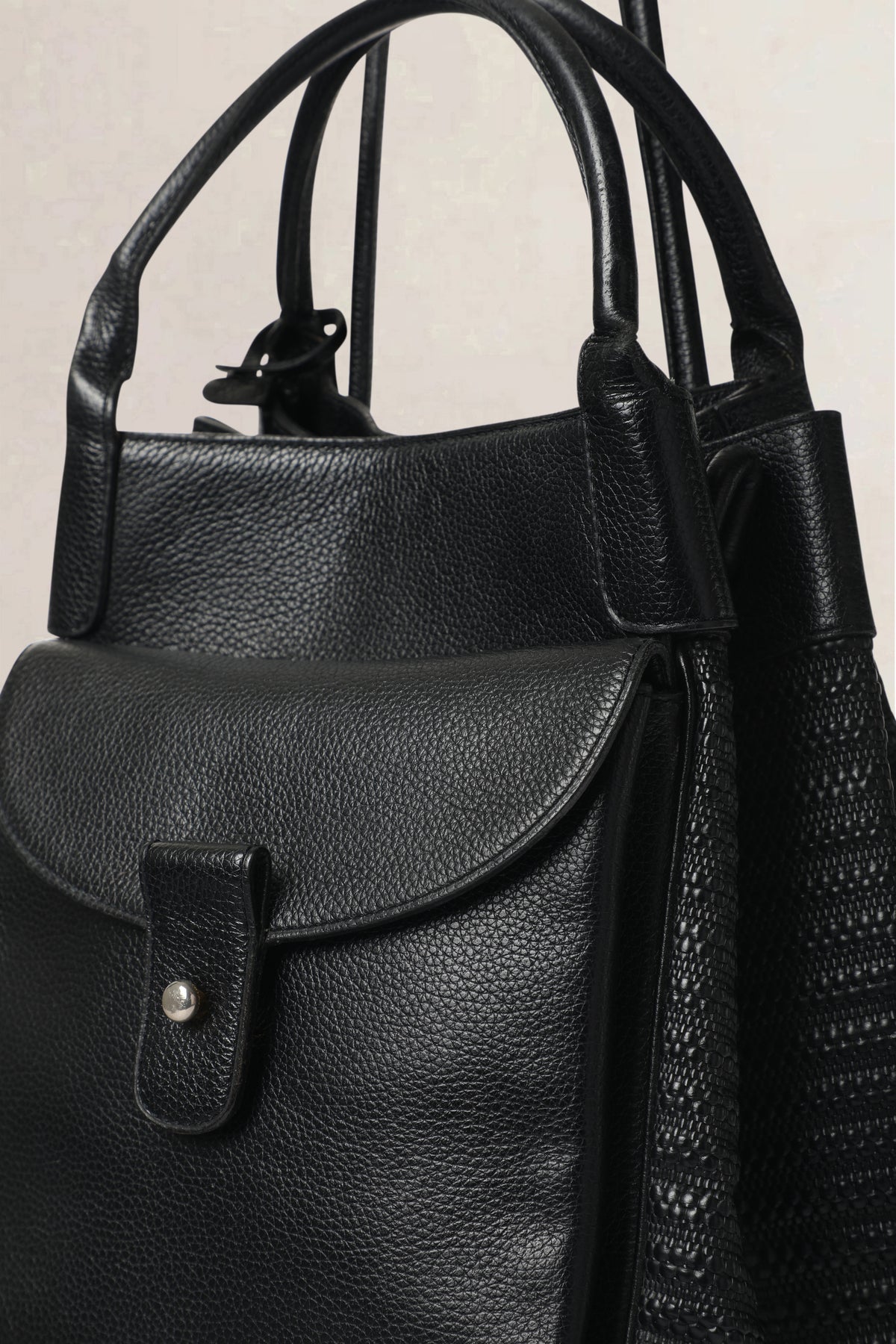 Delvaux Black Belon Toile de Cuir Shoulder Bag