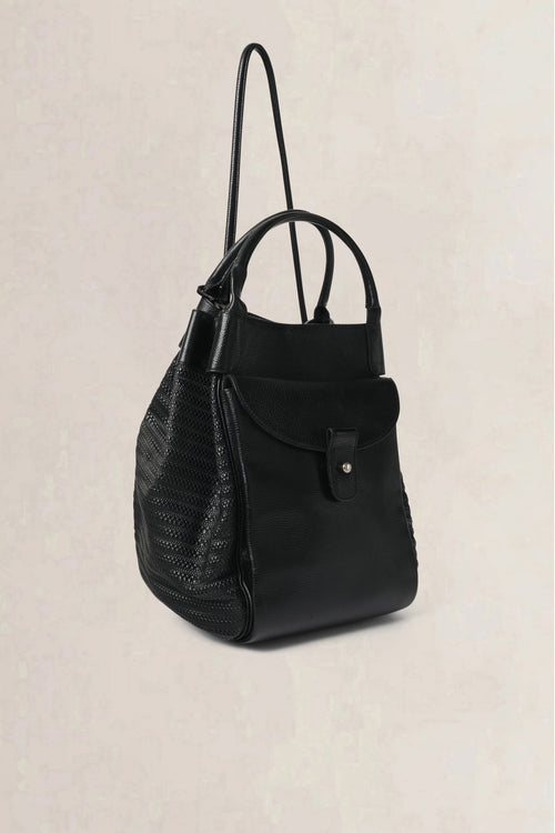 Delvaux Black Belon Toile de Cuir Shoulder Bag